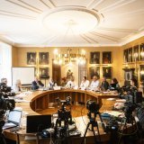 L'évêque de Sion Mgr Jean-Marie Lovey réagit devant la presse à l'annonce des résultats de l'audit confié au cabinet Vicario Consulting ce mardi 11 juin de 10h à 11h30 à l'évêché de Sion.